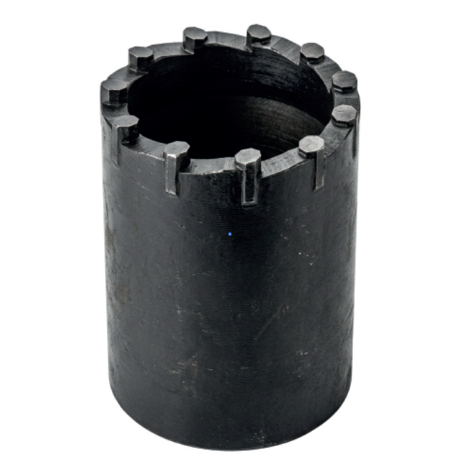 Pièce cylindrique noire usinée