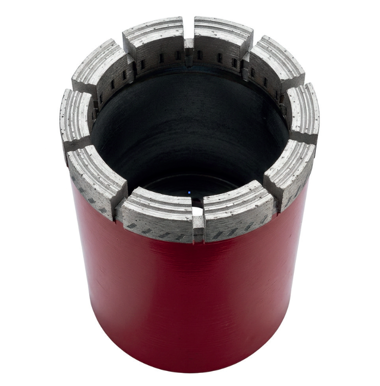Outil cylindrique rouge avec segments techniques